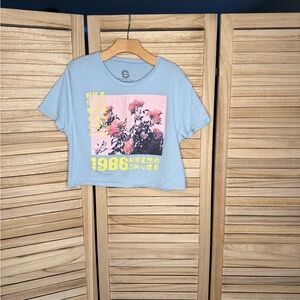 Graphic Blue Crop Top